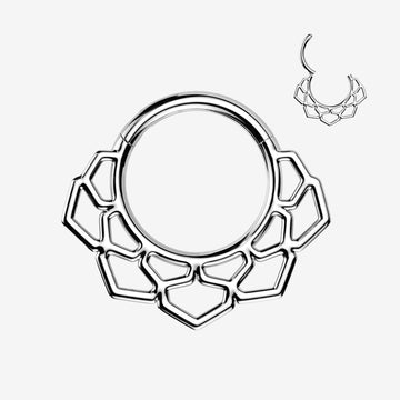 Lotus Filigree Essence Clicker Hoop Ring
